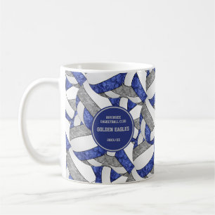 blue grey team colours volleyball coach gift coffee mug
