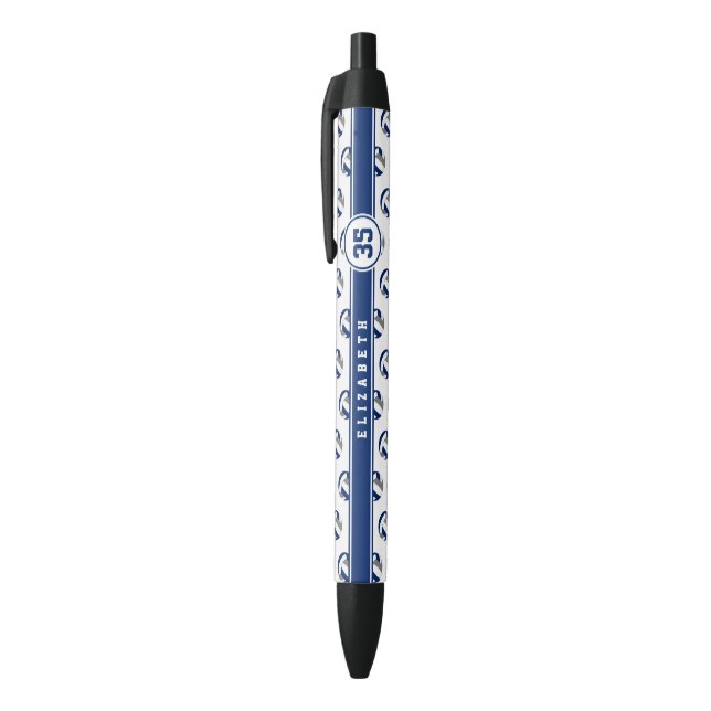 blue grey team colours volleyball player name black ink pen (Top (Vertical))