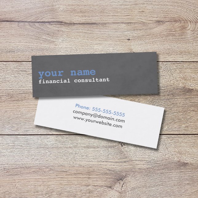 Blue Grey Textured Consultant Business Card (Creator Uploaded)