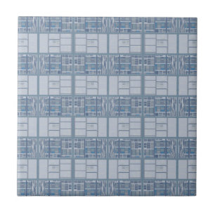 Blue Grey Textured Stripe Tile