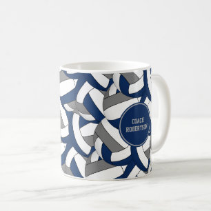 blue grey volleyball team coach thank you gift coffee mug