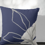 Blue & Grey Watercolor Botanical Leaves Cushion<br><div class="desc">Modern throw pillow features a minimalist artistic watercolor botanical leaf design in a blue and grey colour palette. This artistic composition is constructed from a simple illustration of organic leaves with a simple watercolor Memphis style design element in the lower right hand corner; a stylish botanical design. The grey design...</div>