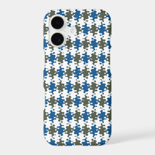 Blue Grey Wave Mosaic Pattern
