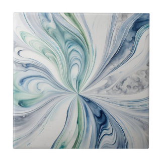 Blue Grey Waves 4 Ceramic Tile
