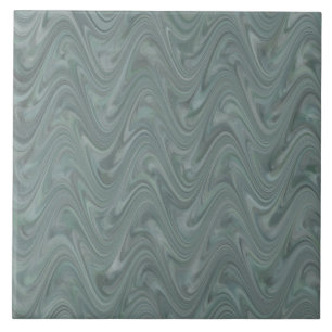 Blue Grey Wavy Abstract Pattern Ceramic Tile
