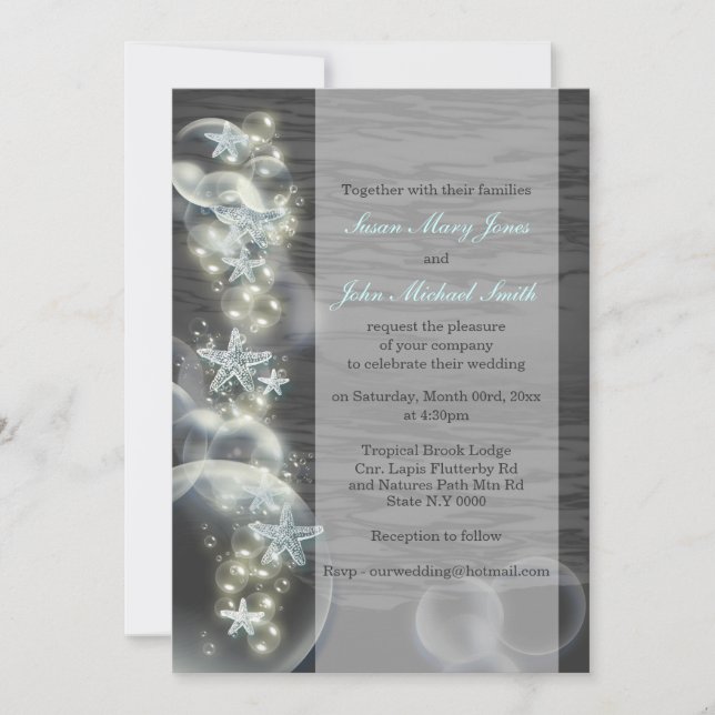 Blue grey wedding engagement anniversary invitation (Front)