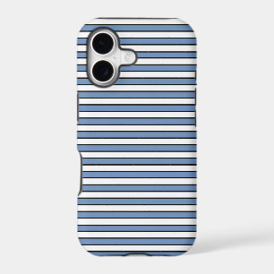 Blue/Grey, White and Black Stripes