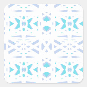 Blue Grey White Pastel Deco Pattern Baby Boy Gift Square Sticker