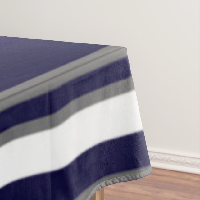 Blue-Grey & White Strip Table cloth (In Situ)