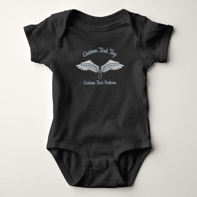 Blue-Grey Wings Baby Bodysuit (Front)