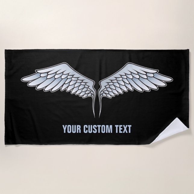 Blue-grey wings beach towel (Front)