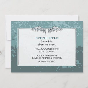 Blue-grey wings invitation