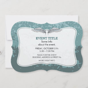 Blue-grey wings invitation