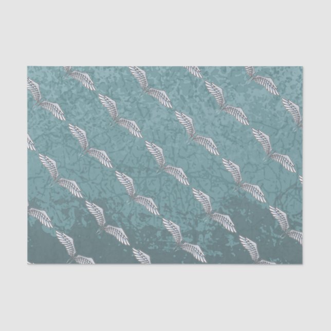 Blue-grey wings tissue paper (Front)