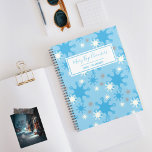 Blue Grey Winter Snowflake Planner<br><div class="desc">This elegant patterned planner makes the perfect accessory to keep up with your hectic schedule. Inspired by the chilly days of winter,  this beautiful blue grey winter snowflake pattern graces the front of our beautiful planner.</div>