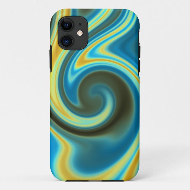 Blue Grey Yellow Modern Abstract Background Case-Mate iPhone Case (Back)