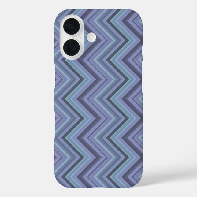 Blue-grey zigzag stripes Case-Mate iPhone case (Back)