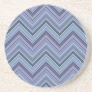 Blue-grey zigzag stripes coaster