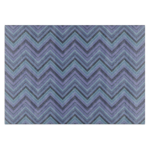 Blue-grey zigzag stripes cutting board