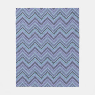 Blue-grey zigzag stripes fleece blanket