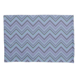 Blue-grey zigzag stripes pillowcase