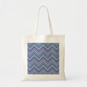 Blue-grey zigzag stripes tote bag