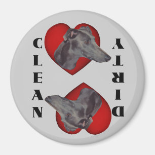 Blue Greyhound Heart Dog Dishwasher Magnet