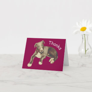 Blue Greyhound Puppy Personalised Thank You Card