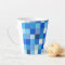 Blue Grid Latte Mug