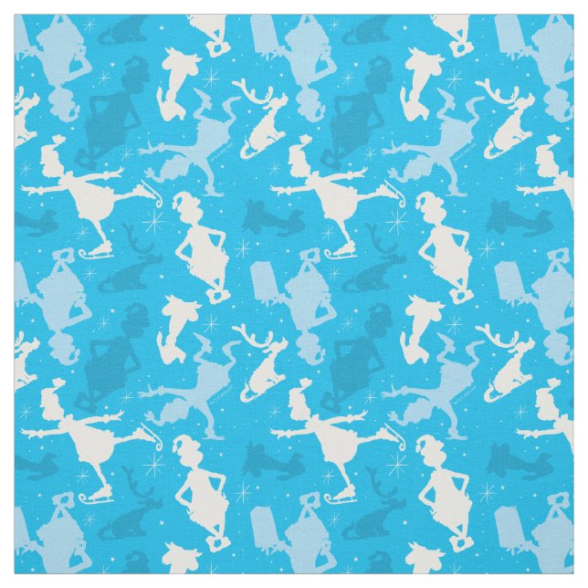 Blue Grinch Ice Skating Pattern Fabric (Swatch)