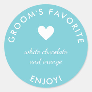 Blue groom's favourite wedding favour sticker