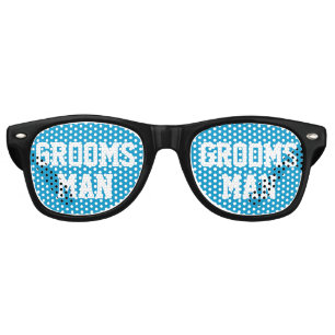 Blue Groomsman Wedding Bachelor Party  Retro Sunglasses