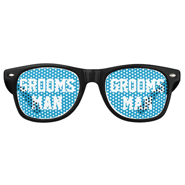 Blue Groomsman Wedding Bachelor Party  Retro Sunglasses (Front)