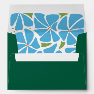 Blue Groovy Flower Pattern Envelope
