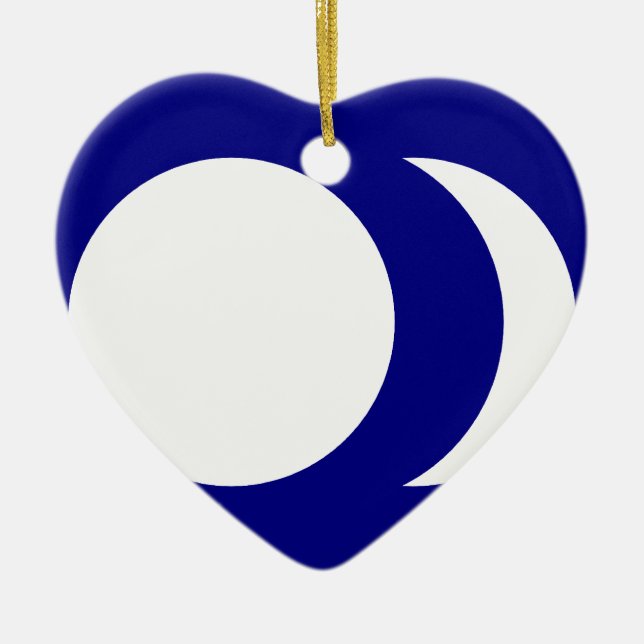 Blue Ground White Sun And Moon, China flag Ceramic Tree Decoration (Front)