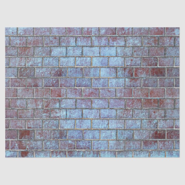 blue grunge brick tissue paper  (Front)