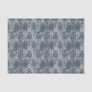 Blue Grunge Damask Tissue Paper