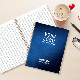 Blue Grunge Gradient Personalised Corporate Notes Notebook