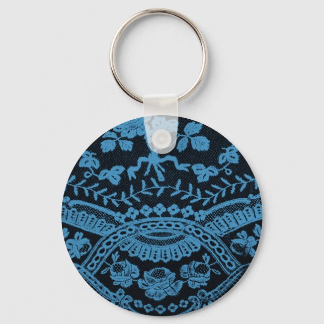 Blue Grunge Lace Key Ring (Front)