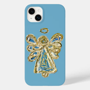 Blue Guardian Angel Art Custom iPhone Case