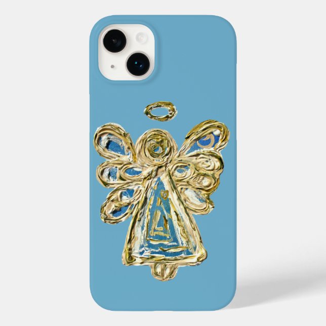Blue Guardian Angel Art Custom iPhone Case (Back)