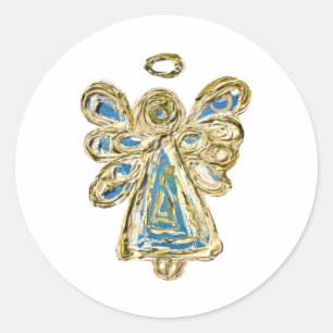 Blue Guardian Angel Art Decal Stickers