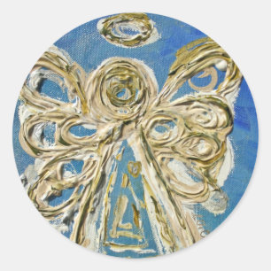 Blue Guardian Angel Art Decal Stickers