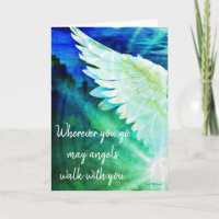 Blue Guardian Angel Card – Angels Walk With You
