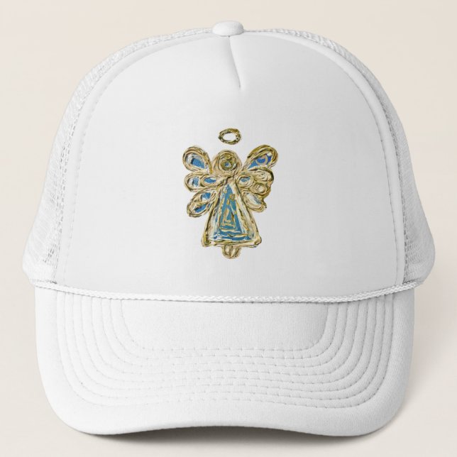 Blue Guardian Angel Custom Art Cap or Hat (Front)
