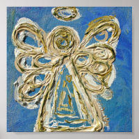 Blue Guardian Angel Poster Art Prints