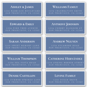Blue Guest Address Labels ORDER 6" or 8"!