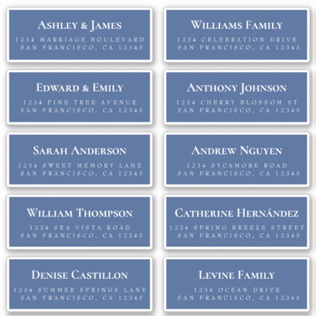 Blue Guest Address Labels ORDER 6" or 8"! (Front)