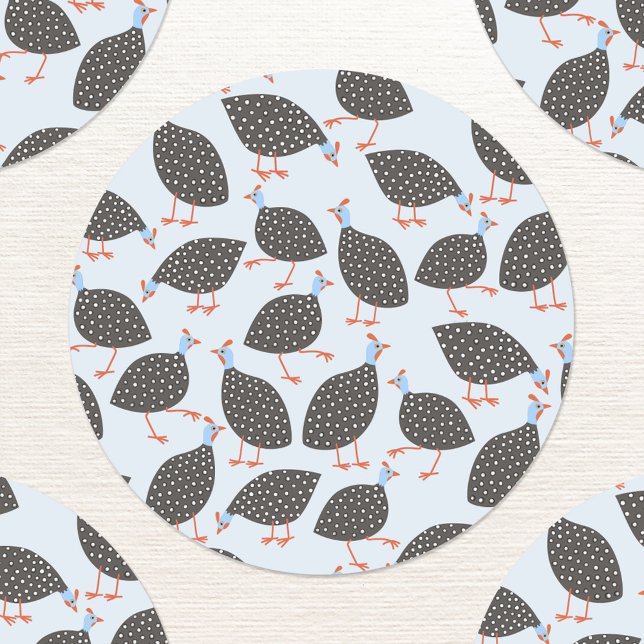 Blue Guinea Fowl Pattern (Guinea fowl labels)