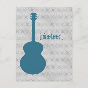 Blue Guitar Grunge Table Postcard